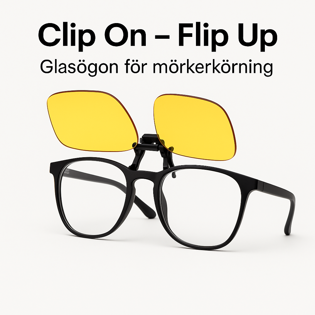 Clip-On Flip Up - Glasögon för Mörkerkörning – Antireflex