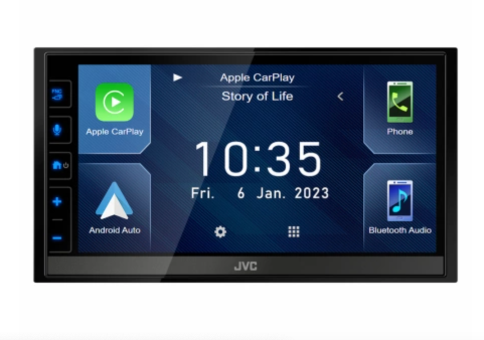 JVC KW-M785DBW, bilstereo med trådlös CarPlay & Android Auto