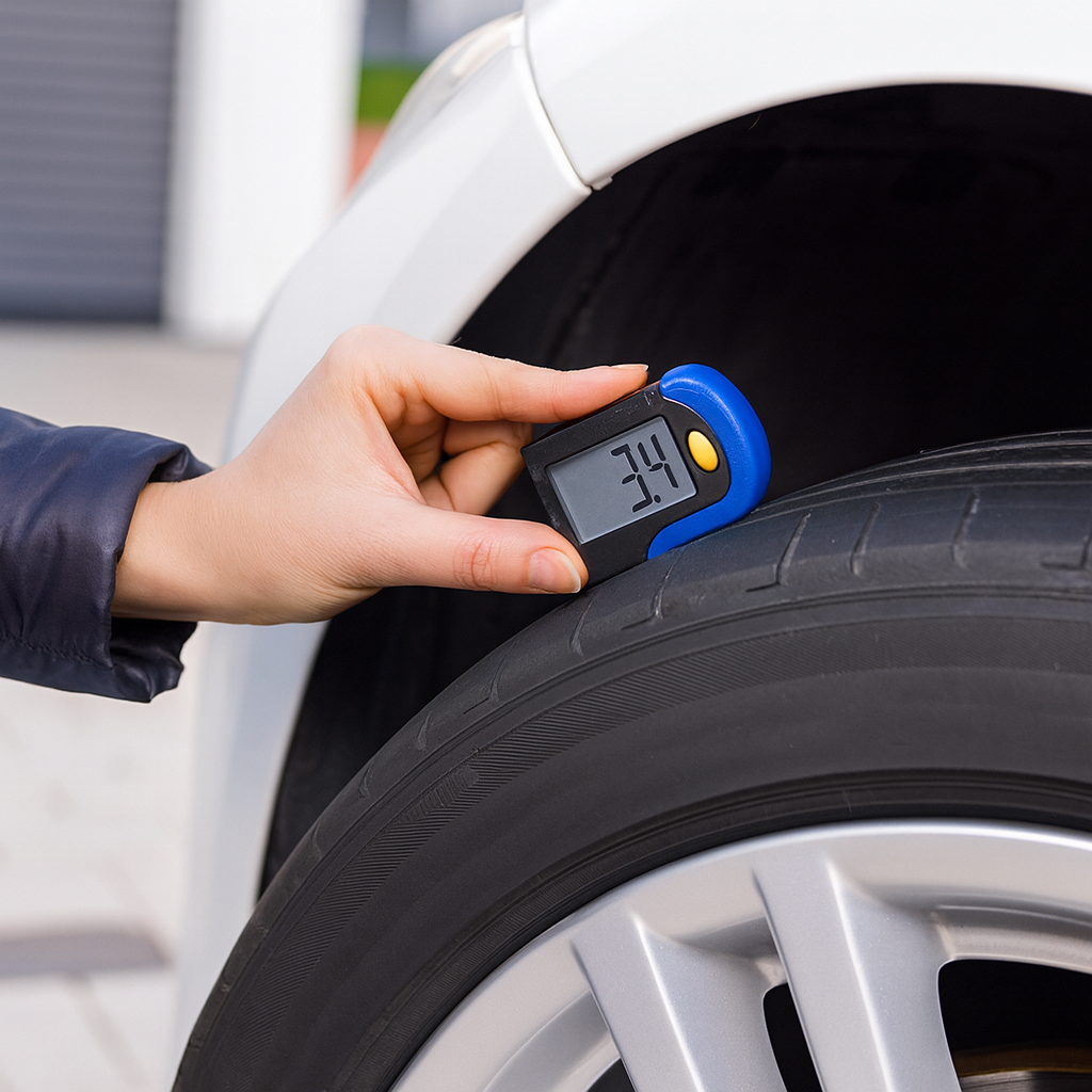 Michelin däcktrycksmätare mäter däckmönsterdjup