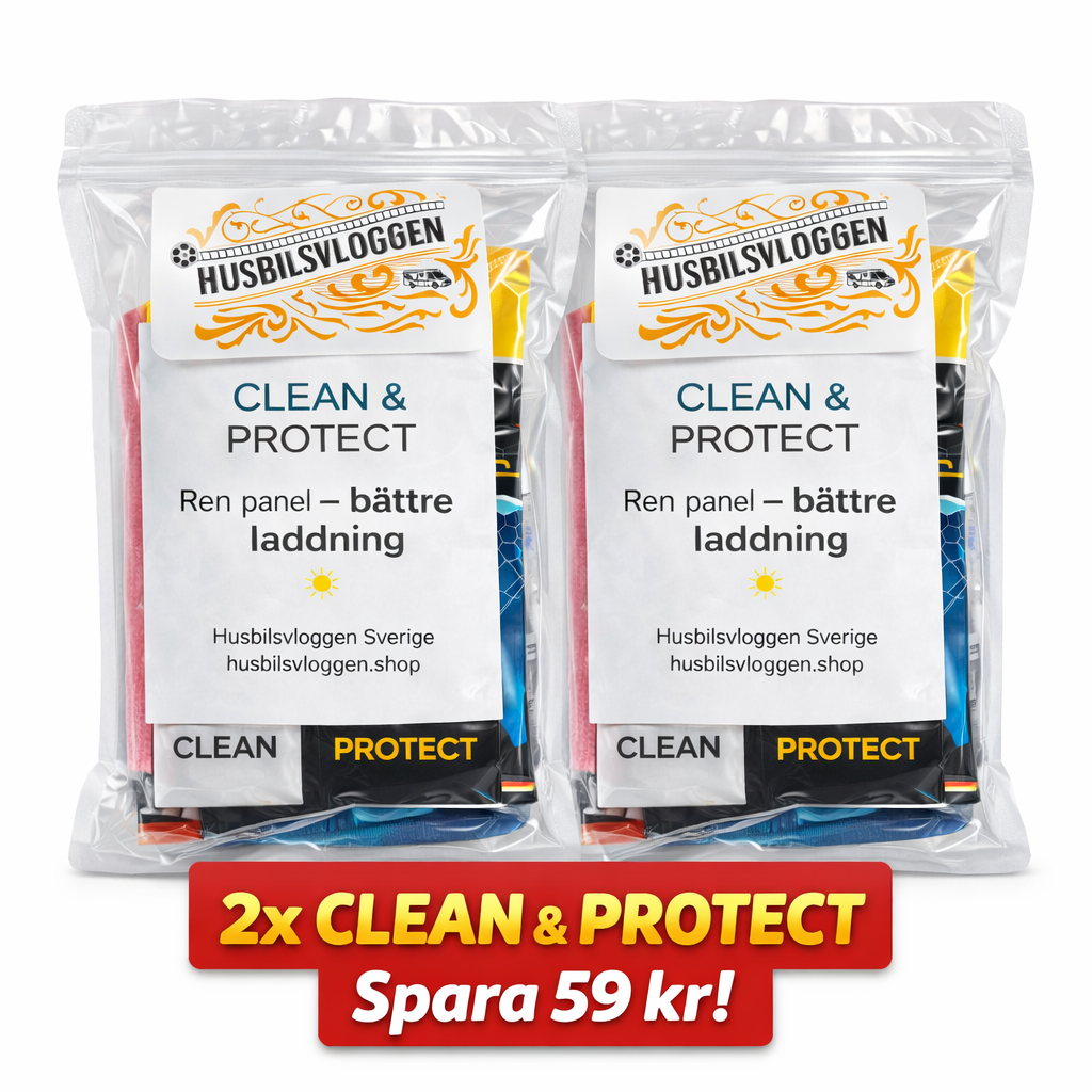 Solpanelvård husbil Clean & Protect 2-pack – rengör solpanel och få bättre laddning
