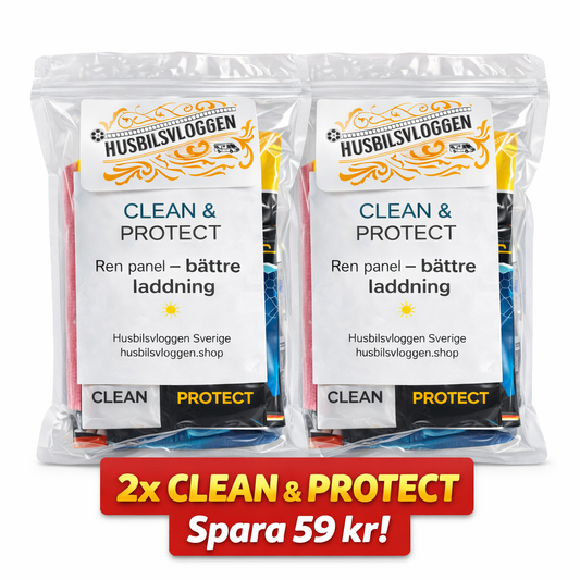 Solpanelvård husbil Clean & Protect 2-pack – rengör solpanel och få bättre laddning