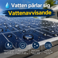 Vatten pärlar sig på rengjord solpanel efter behandling med Clean & Protect vattenavvisande skydd