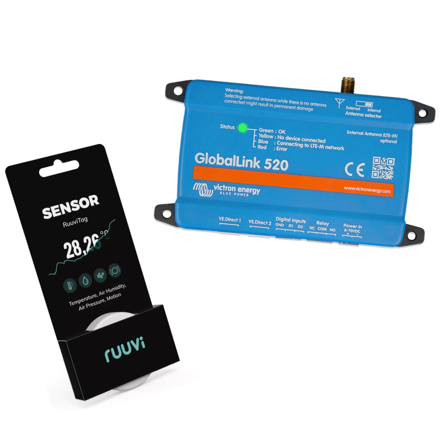 Victron GlobalLink 520 - Paket. Inkl. 1 st RuuviTag (4in1 Sensor) - Husbilsvloggen